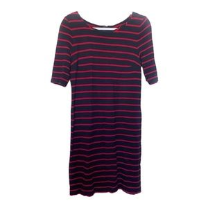 Banana Republic Striped Sheath Dress Navy/Red Preppy Career Patriotic Size 6